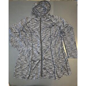 Ruby Ribbon Women's 3XL Full Zip Hooded Space Dye Hoodie Black Gray White